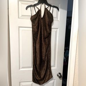 Zara bronze midi dress